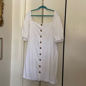 ASOS Curve Puff Sleeve Square Neck Dress